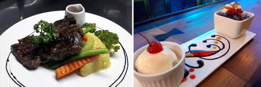 Wagyu Steak, Chocolate Cake